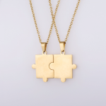 Stainless Steel Couple Necklace Supplier - Connecting Puzzle Pendant Friendship Bestfriend