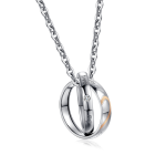 Stainless Steel Couple Necklace Supplier - Anniversary Gift Interlocked Ring Pendant Chain