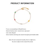 Stainless Steel Anklets Factory - Gold Plated Glass Pearl Colorful Natural Stone Summer