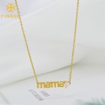Stainless Steel Pendant Necklace Manufacturer - Gold Plated Love Zircon Mama Mom Jewelry