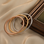 Stainless Steel Bangles Factory - Gold Plated Lattice Hammered Ladies Vintage Fashion