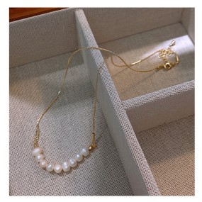 Stainless Steel Pearl Necklace Factory - Gold Plated Irregular Baroque Freshwater Pearl