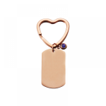 Stainless Steel Dog Tags Manufacturer - Custom Laser Engrave Couple Birth Stone Keychain