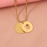 Stainless Steel Heart Pendant Necklace Supplier - Gold Plated Box Chain Valentine Gift