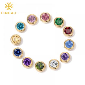 不锈钢生辰石吊坠供应商 - DIY饰品制作手链项链配件