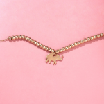 Stainless Steel Anklet Supplier - Custom Cute Animals Gold Plated Beaded Chain Elephant