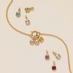 Stainless Steel Birthstone Charm Supplier - Cubic Zirconia DIY Jewelry Making Accessories