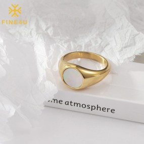 Stainless Steel Shell Ring Supplier - Gold Plated Smooth Shell Band Rings Fashion Jewelry