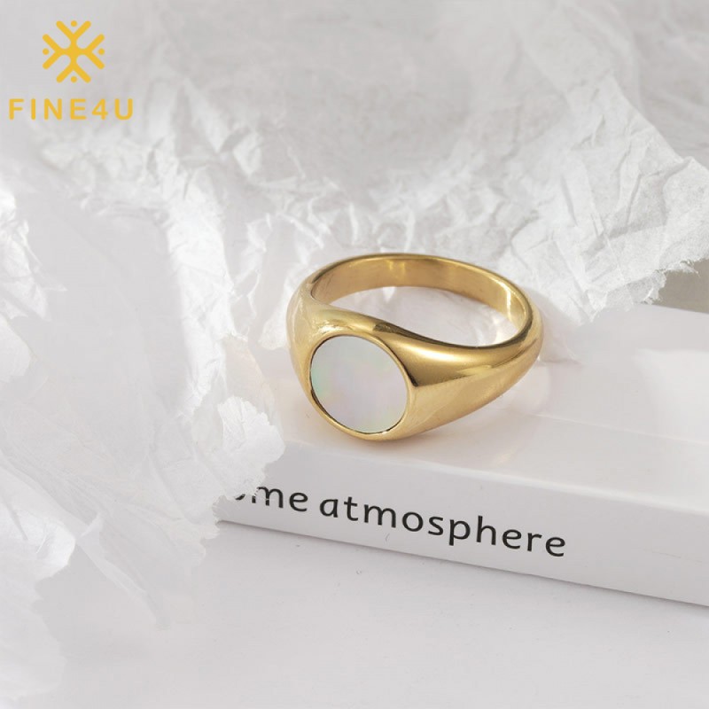 Stainless Steel Shell Ring Supplier - Gold Plated Smooth Shell Band Rings Fashion Jewelry