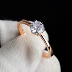 不锈钢婚戒厂家 - 镀金立方氧化锆钻石订婚饰品