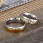 Stainless Steel Couple Ring Set Supplier - Valentine Day Trending Fashion Gold Plated