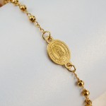 Stainless Steel Rosary Bracelet Factory - Christian Cross Pendant Gold Plated