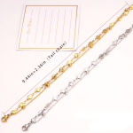 Stainless Steel Anklets Supplier - Gold Plated Embossed Heart Double Layer Minimalist Cute