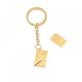 Stainless Steel Keychain Supplier - Valentine Gift Love Letter Blank Metal Engraved Envelope
