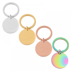 Stainless Steel Keychains Factory - Custom Logo Engraved Disc Sublimation Blank Metal