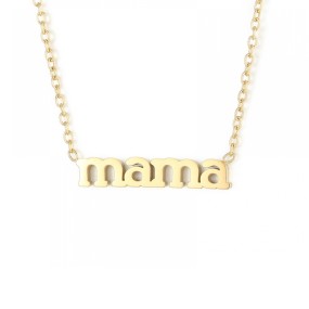Stainless Steel Pendant Necklace Manufacturer - Custom Letter Mama Gold Plated Minimalist