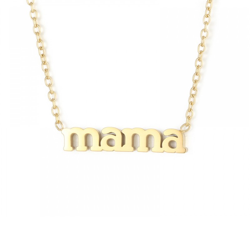 Stainless Steel Pendant Necklace Manufacturer - Custom Letter Mama Gold Plated Minimalist