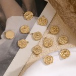 不锈钢星座配件供应商 - 复古浮雕14K镀金12星座吊坠