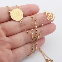 Stainless Steel Allah Necklace Factory - Gold Plated Arabic Pendant Islamic Jewelry
