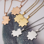 Stainless Steel Couple Necklace Supplier - Connecting Puzzle Pendant Friendship Bestfriend