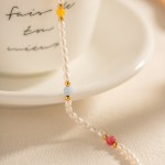 Stainless Steel Anklets Factory - Gold Plated Glass Pearl Colorful Natural Stone Summer