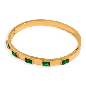 Stainless Steel Bracelet Supplier - Hypoallergenic Anti Tarnish Zircon Gold Plated Gift