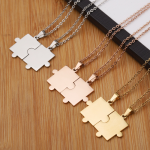 Stainless Steel Couple Necklace Supplier - Connecting Puzzle Pendant Friendship Bestfriend