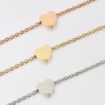 Stainless Steel Anklet Bracelets Factory - Diy Simple Heart Shape Gold Plated Tarnish Free