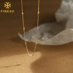 不锈钢珍珠项链供应商 - 镀金叠戴串珠淡水珍珠