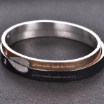 Stainless Steel Couple Bracelet Set Factory - Anniversary Gift Love Bangle PVD Plated