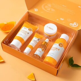 Vitamin C Facial Skin Care Set Manufacturer - 5 Pieces Organic Brightening & Whitening