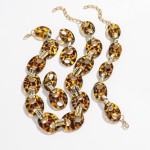 Coffee Set Manufacturer - Vintage Women's Jewelry Casual Coffee Seeds Chain Personality Leopard Print CCB Link Chains