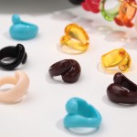 Resin Ring Factory - Fashion New Arrival Factory Price Colorful Resin Ring Jewelry Irregular Geometric Shape Double Drop