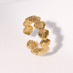 贝壳戒指供应商-2025夏季畅销女士戒指可爱夏季海滩贝壳设计不锈钢订婚
