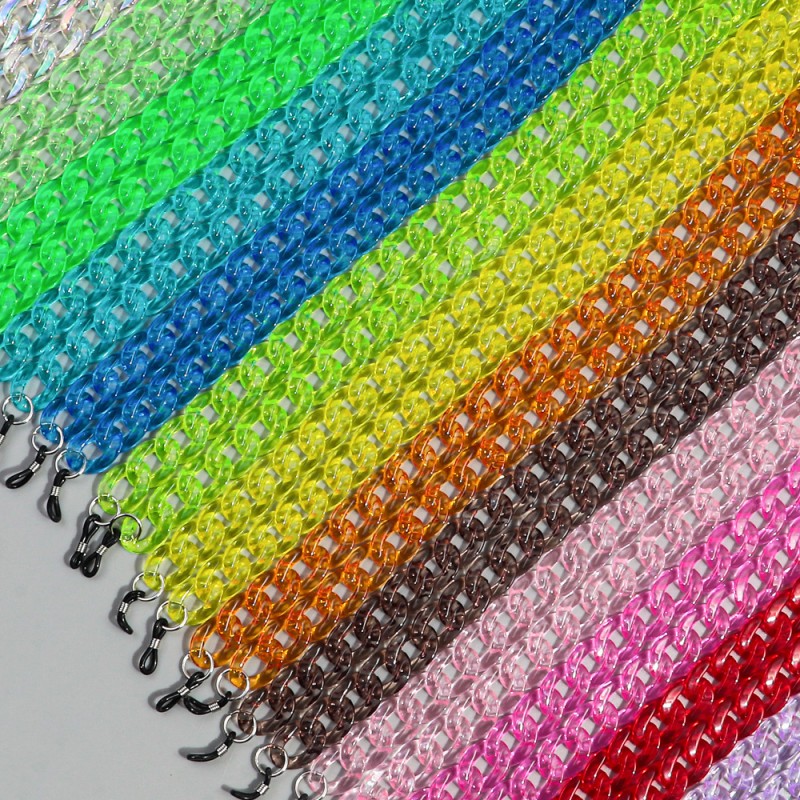 Color Juice Chain Manufacturer - Yiwu Wholesale Factory Price Color Juice Plastic Clear Chain Casual Sunglasses Chain