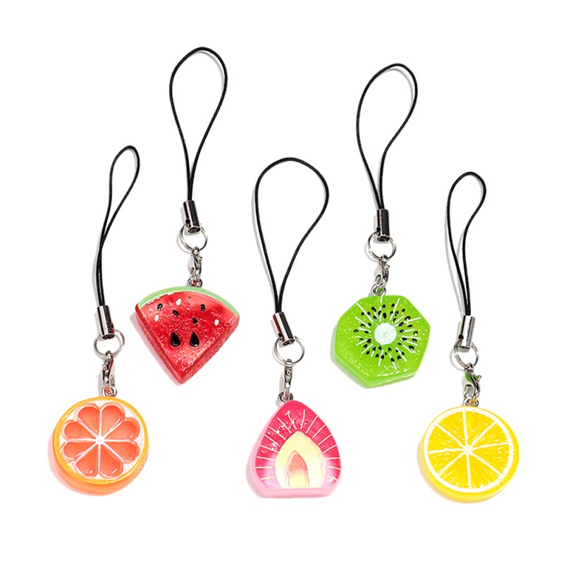 Pendant Keyrings Factory - Factory Price Promotion Fashion Pendant Keyrings Cute Fruit Charms Watermelon Kiwi
