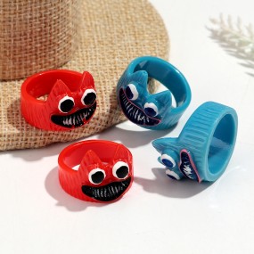 Demon Ring Manufacturer - Creative Cartoon Demon Smiling Face 3D Eyes Colorful Cute Little Monster Resin Ring