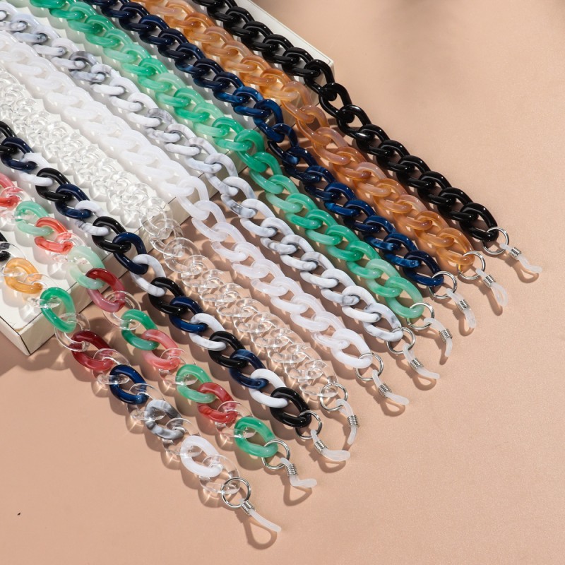 Sunglasses Chain Factory - 2025 Newest Colorful Glasses Anti-Lost Chain Marble Color Mixed Twisted Cuban Link