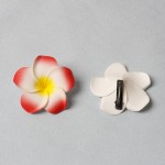 花朵发饰供应商-热销人造鸡蛋花泡沫花时尚侧发饰带刘海夹