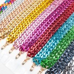 金属链工厂-高品质金属色环保电镀闪亮金色长包链