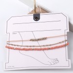 Three-layer Factory - Fashion Hit Bohemian Three-layer Style Multi-layer Resin Rice Beaded Anklet Jewelry Gift Thin Charm