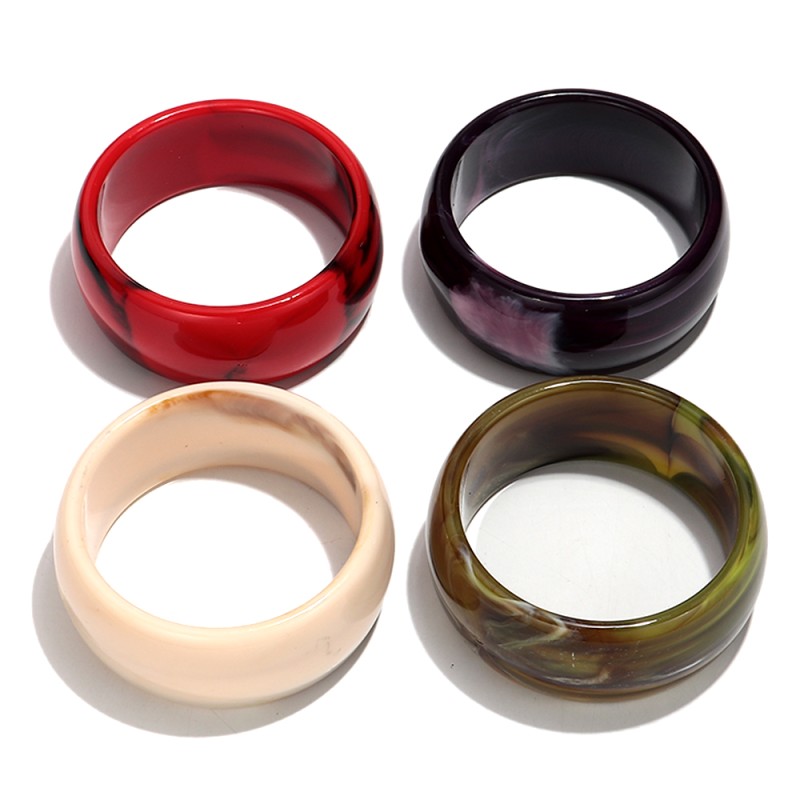 Personalized Bracelet Factory - Yiwu New Style Personalized Fashion Resin Bracelet Women Simple Colored Round