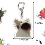 猫钥匙扣供应商-2025趣味派对珠宝包配饰卡通猫吊坠钥匙扣定制表情