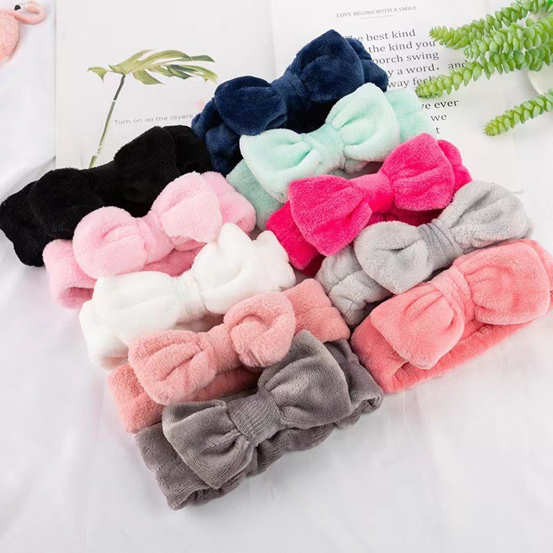 Headband Manufacturer - 2025 New Women's Coral Velvet Bow Headband Wide Edge Face Multicolor Plush Headband