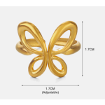 Butterfly Ring Factory - High Sales High Quality Atmospheric Simple butterfly element Design Unique Stainless Steel