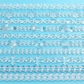 Punk Necklace Supplier - 2025 Popular Punk Men's Acrylic Necklace Transparent Cuban Chain Infinite Cross