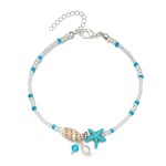 Stone Anklet Factory - Hot Selling Europe and United States Popular Stone Anklet Rice Bead Stone Crystal Sea Starfish