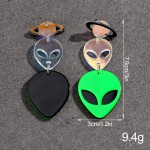 万圣节耳环生产厂家-新到2025万圣节珠宝派对耳环趣味激光UFO外星人