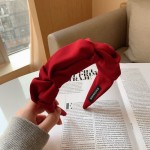 头带工厂-新到设计师女士头带褶皱纯色宽边发带优雅