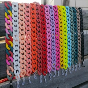 塑料链生产厂家-时尚塑料链节链带支架挂绳眼镜绳磨砂亚克力